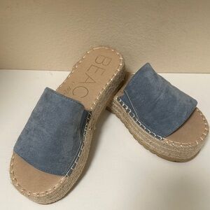 Beach Women's Denim Blue Espadrille Slides